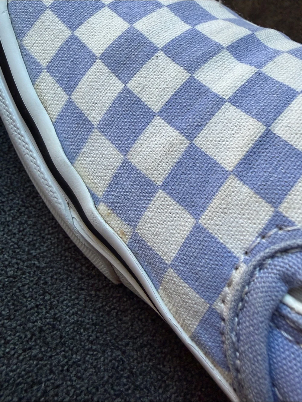 Vans Classic Slip-On Checkerboard Lavender White Canvas Sneakers Women's 7